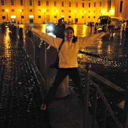 A foot in Italy, the other in Vatican!/
		    