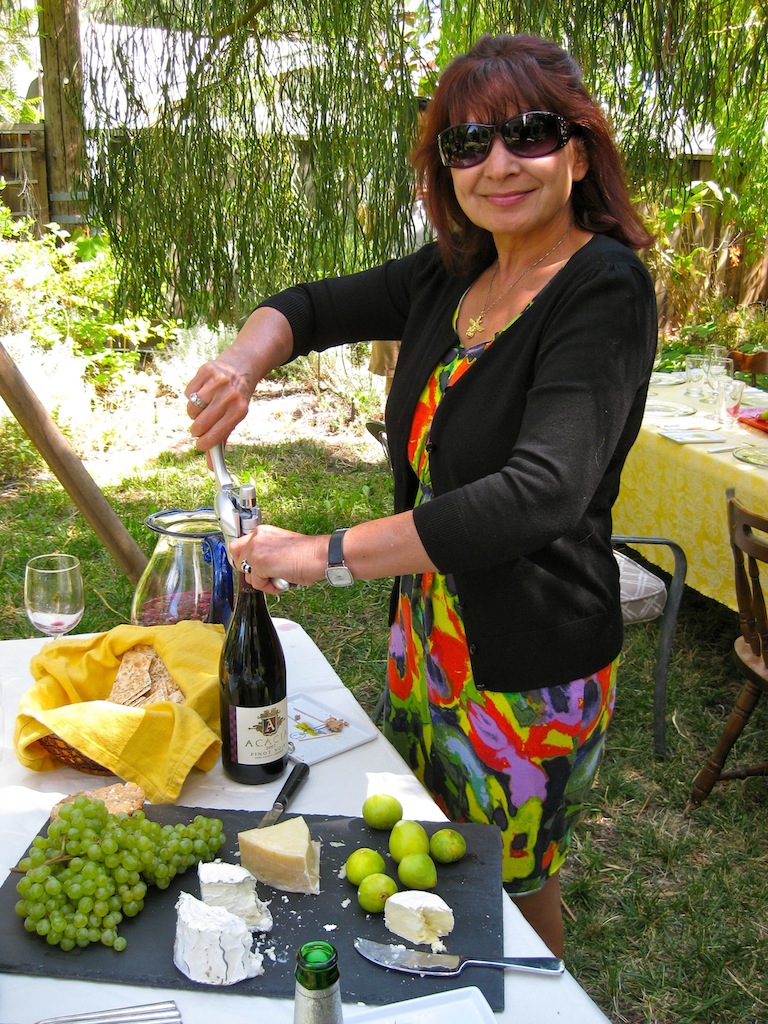 Tara messing up the cork/