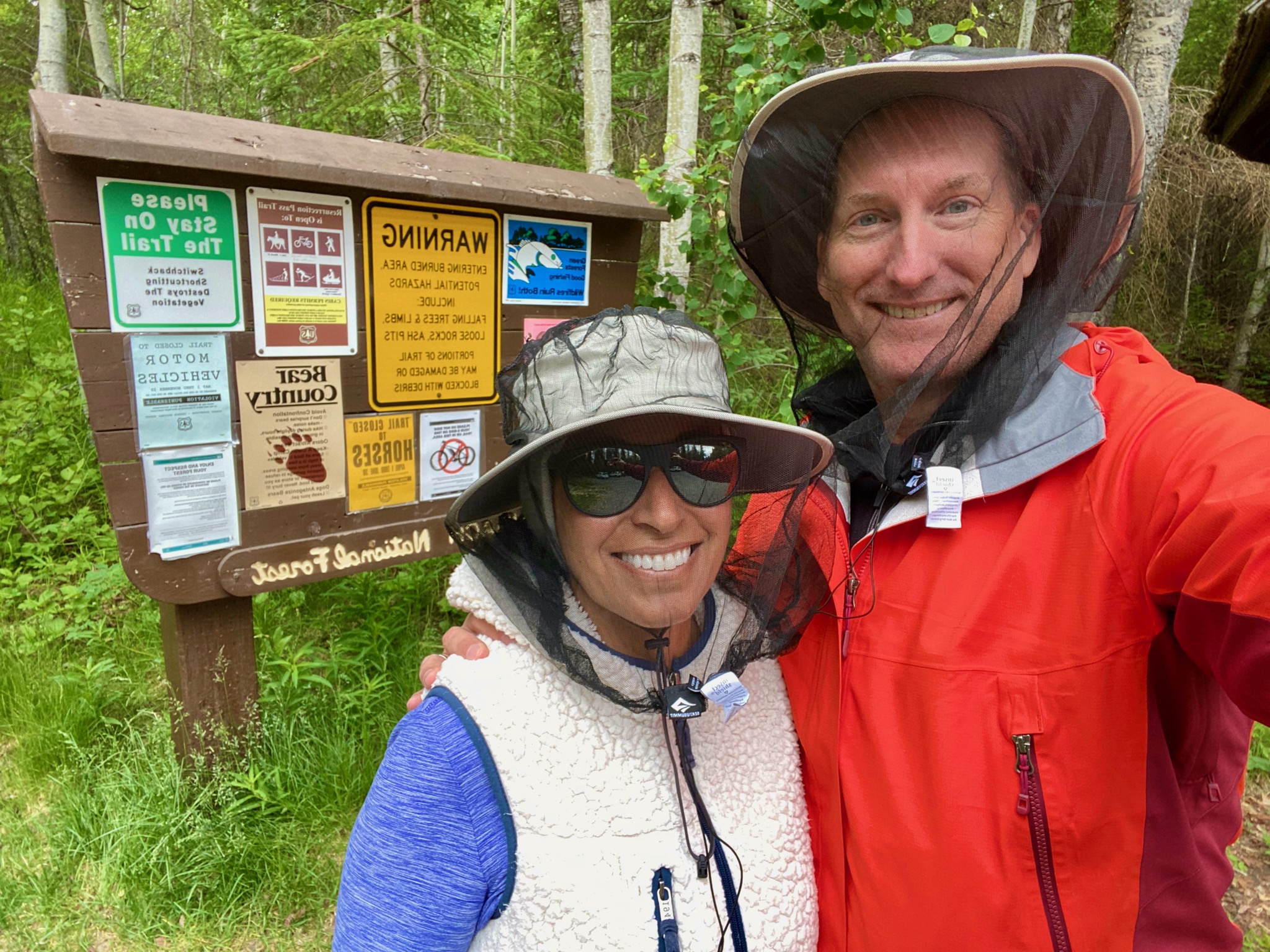 Our first hike bundled up in mesh (thank goodness!) 🦟🦟🦟/