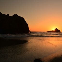 Sunset on Pfeiffer beach/
		    