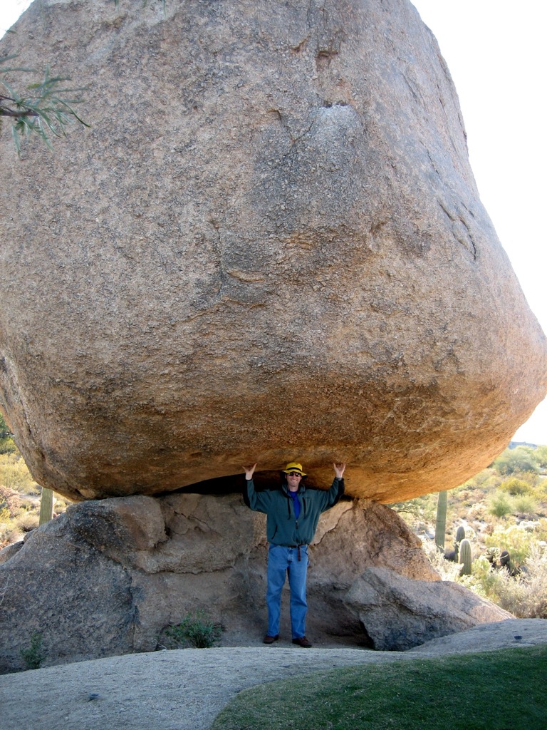 Holding up the boulder/