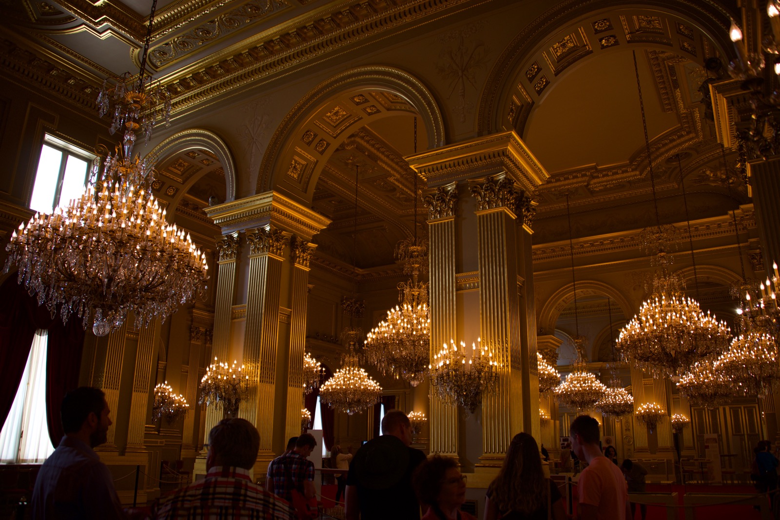 Super fancy big hall at the palace/