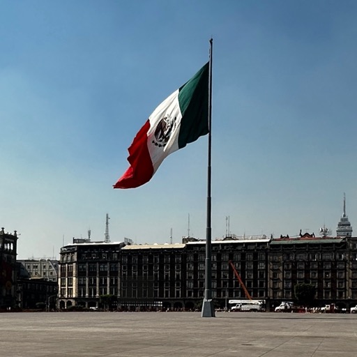 Ginormous flag in the Zócalo/
		    