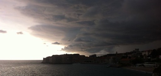 Storm
	    gathering over Dubrovnik, Croatia