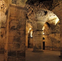 In the 1700 year old Palace's basement/
		    
