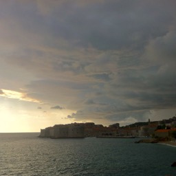 Storm clouds gathering over the town
