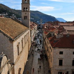 View of the main road from top of the city wall