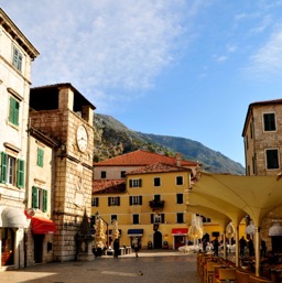 The main square inside the walled city of Kotor