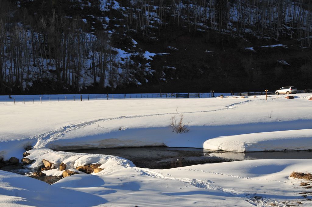 The ice bridge and our trusty rental/