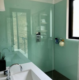 All glass shower walls