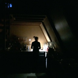 Doing dishes with teeniest ever kitchen light/
		    