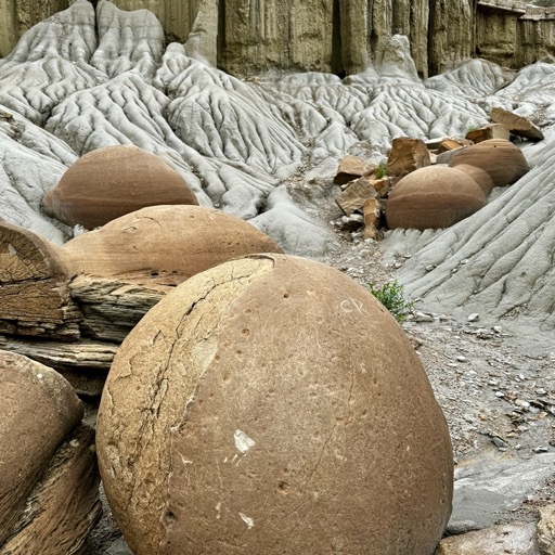 Cannonball concretions in T. Roosevelt NP, North Unit/
		    239 Juniper Cp Rd, Grassy Butte, ND 58634, USA