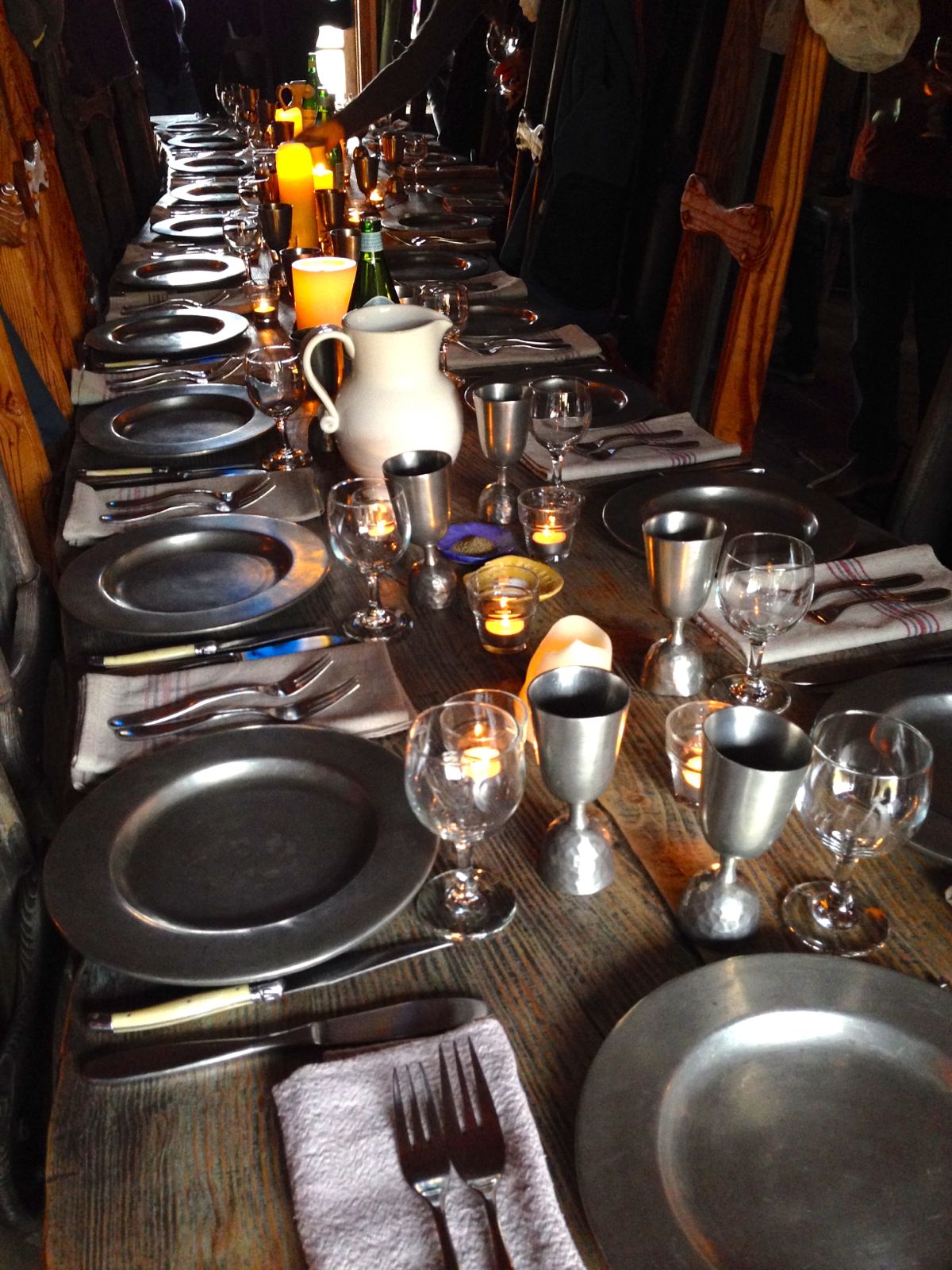 Dinner table in the barn/