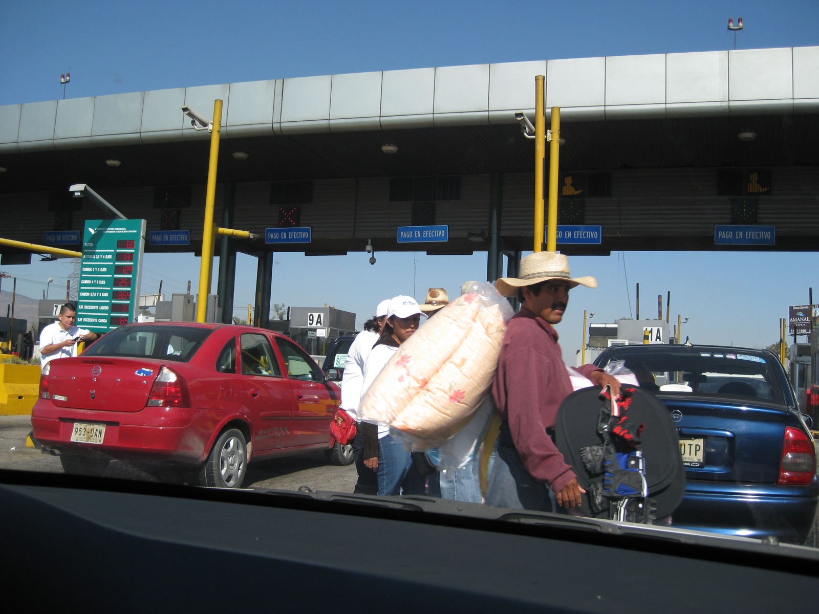 At the toll booth.../