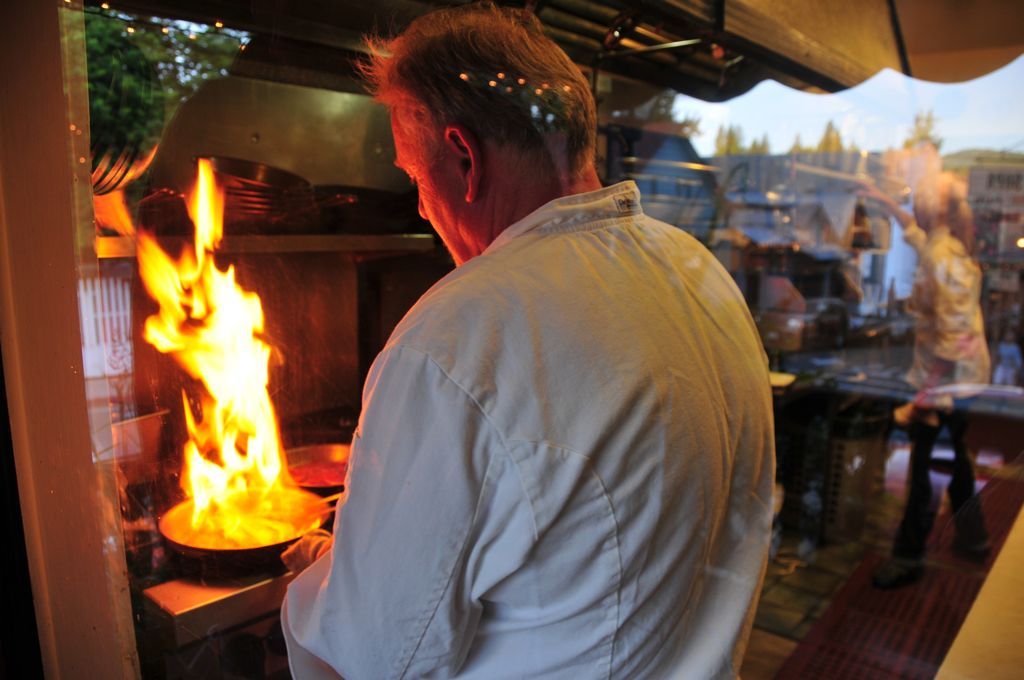 The kitchen at New Moon Cafe/