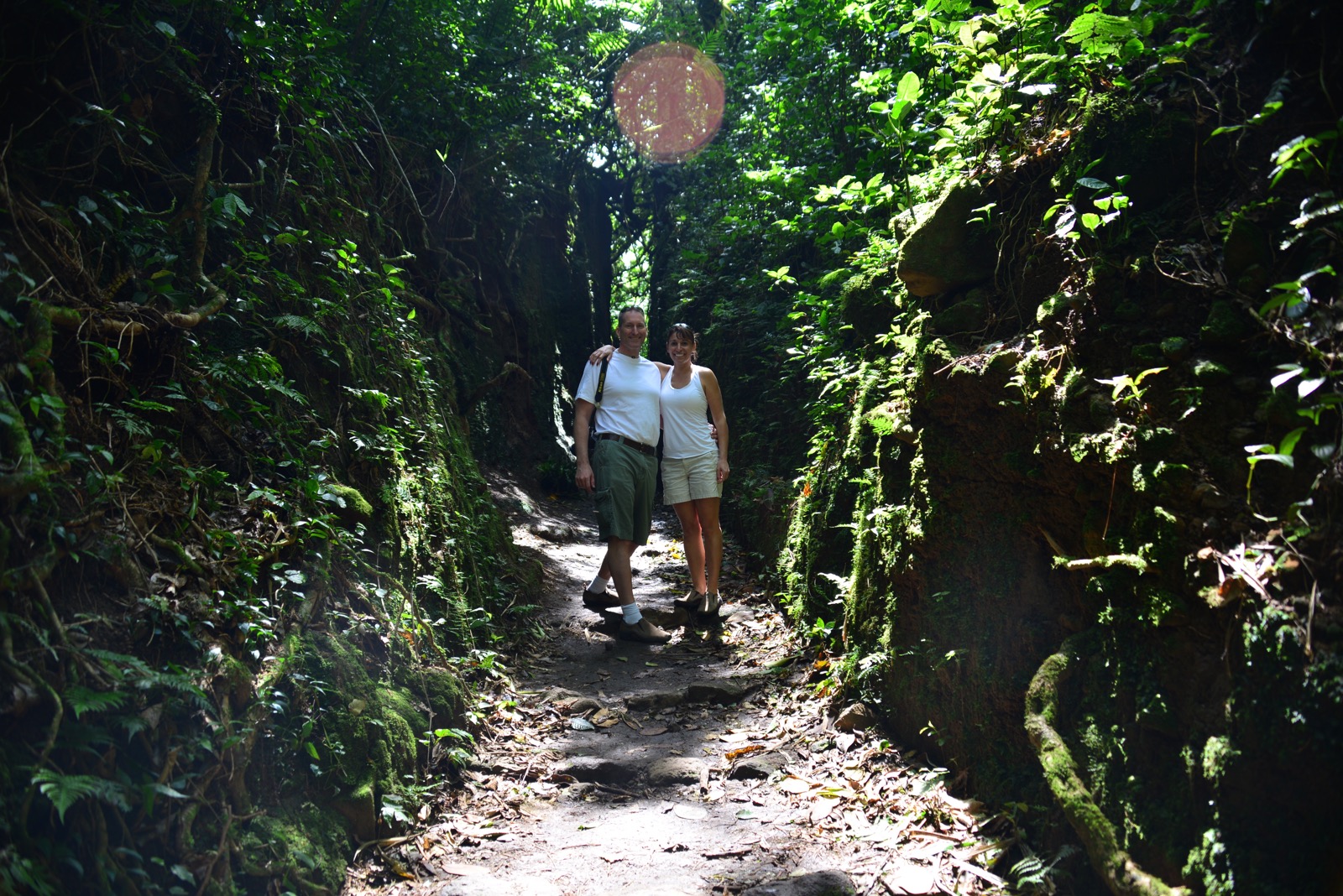 Hiking in the rainforest at Reserva Nacional Volcan Mombacho/