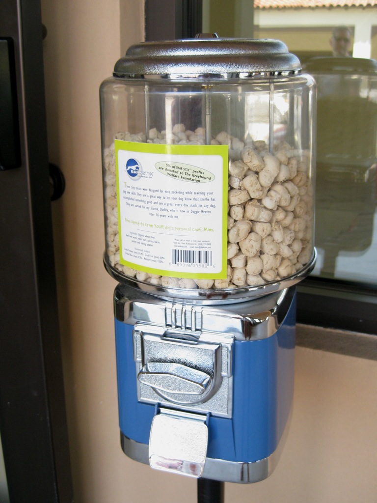 Doggy treat gum ball machine/