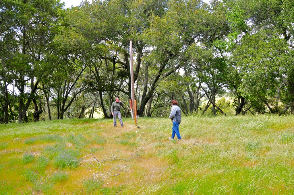 Mom inspecting the land/