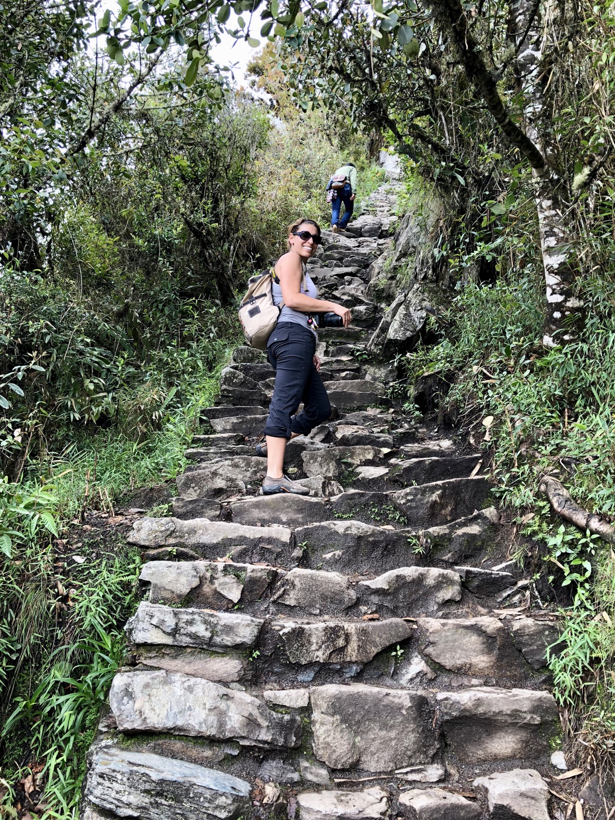Crazy trail heading up to Pachu Picchu Mountain/
