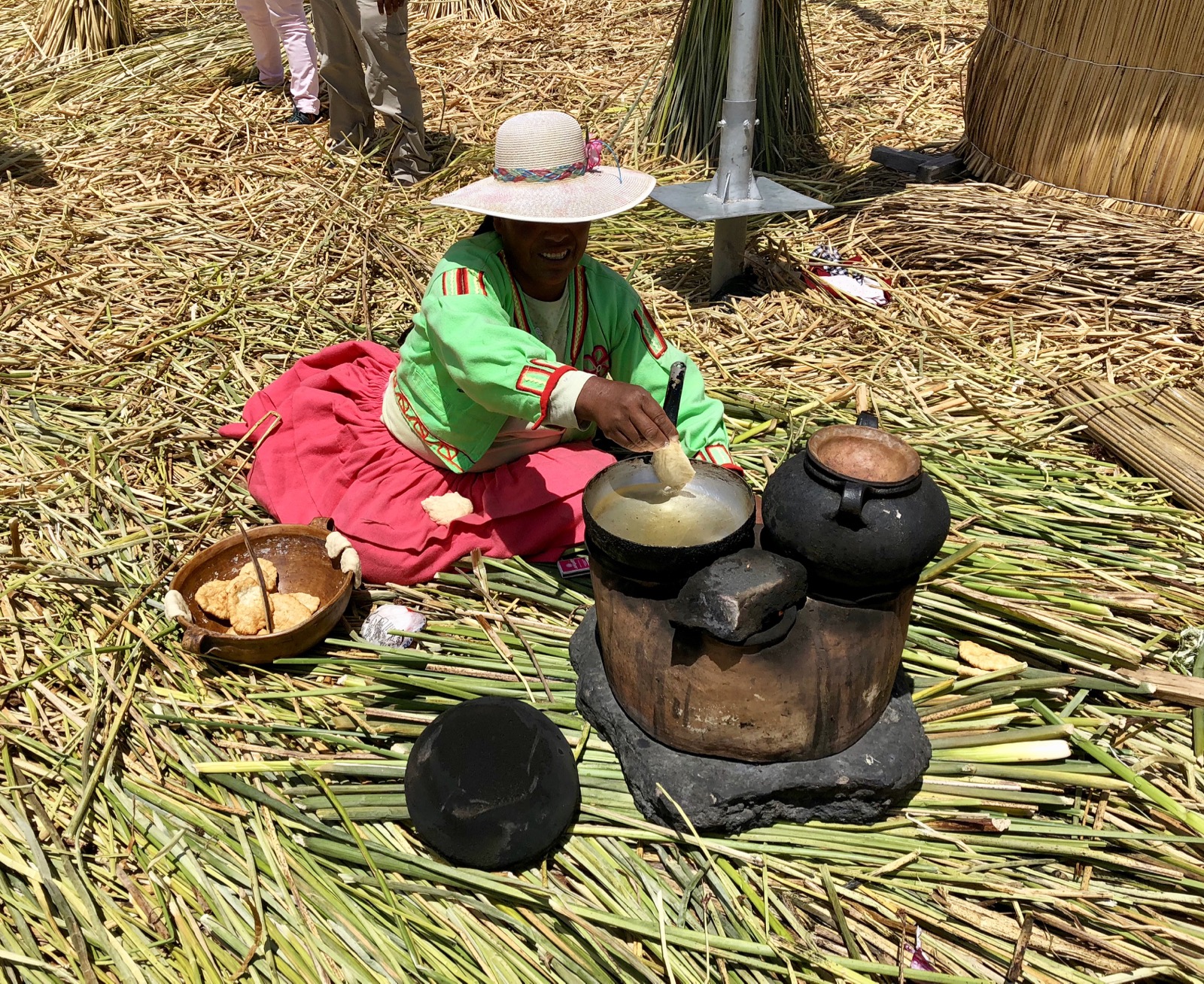 Frying bread on top of a flammable island/