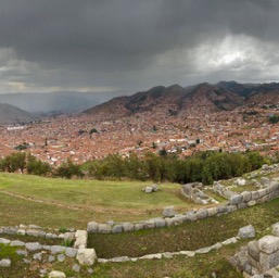 Looking back at Cuzco from Sacsayhuamán ruins