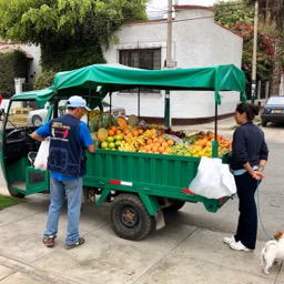 A mobile produce store in Lima