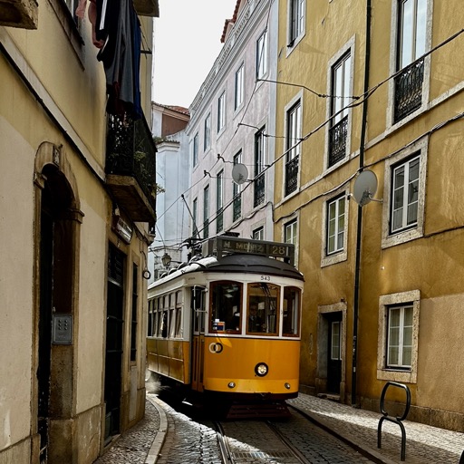 More adorable tram on Route 28/
		    Calçada de São Vicente 72, 1100-214 Lisboa, Portugal