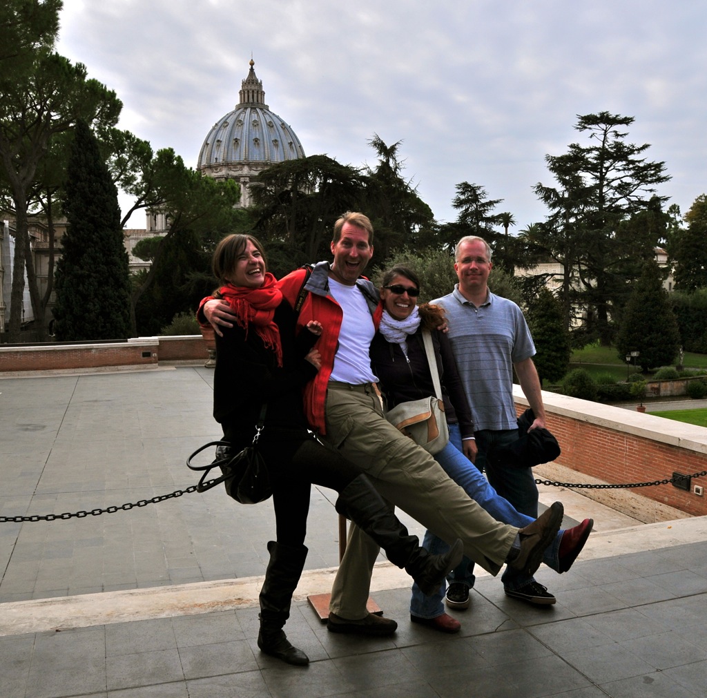 Ewa being a good sport on our silliness... Chris, not so much/