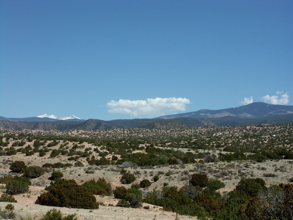 High desert landscape going to Taos/