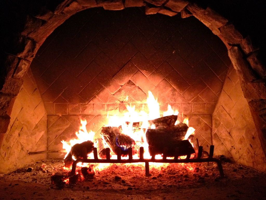 Outdoor fire at the resort/