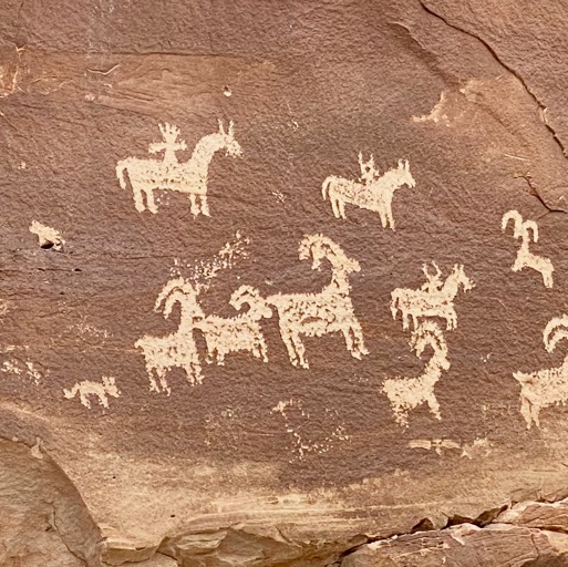 Petroglyphs... well, many copies of the same glyph/
		    