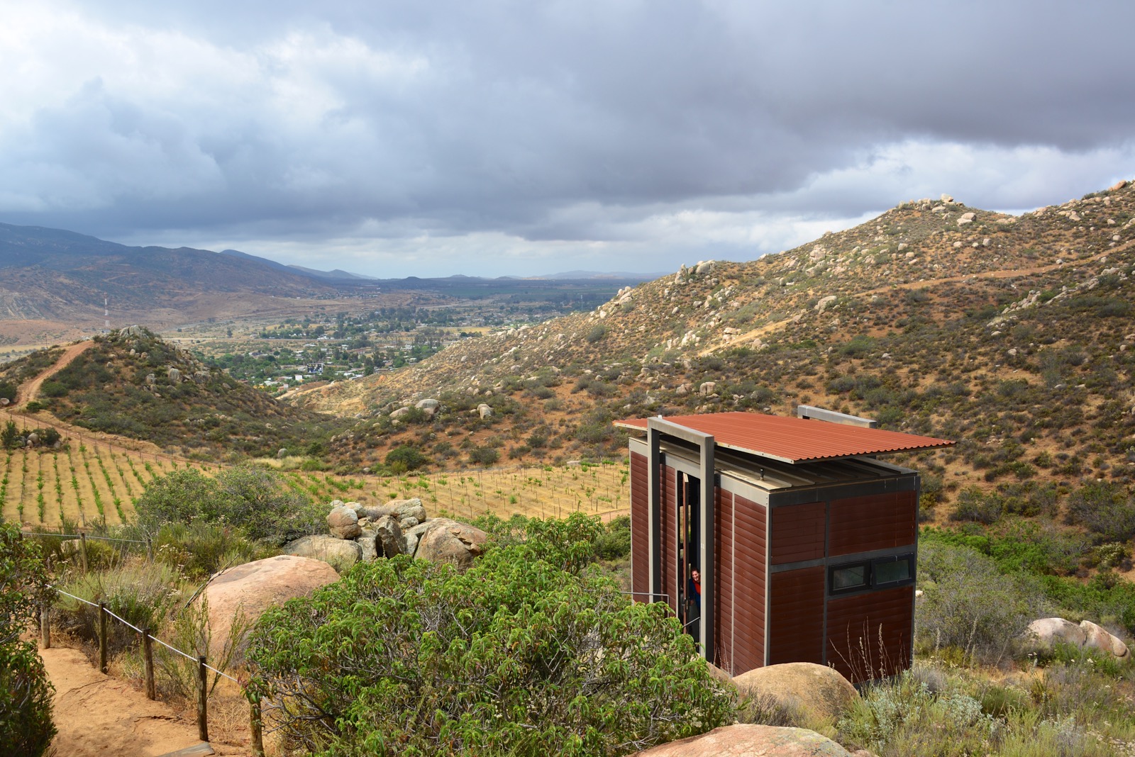 Our pod and the view of the valley/