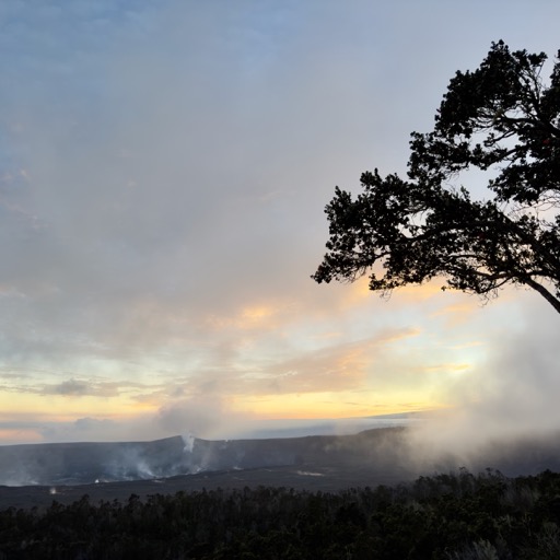 All smoke, no lava/
		    1 Crater Rim Dr W, Hawaii Volcanoes National Park, HI 96718, USA