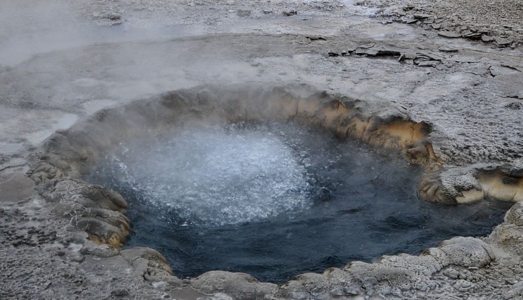 Not so much a geyser, but a simmering hole/