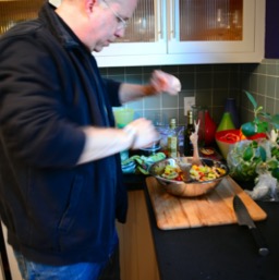 Salad-making in action/
		    