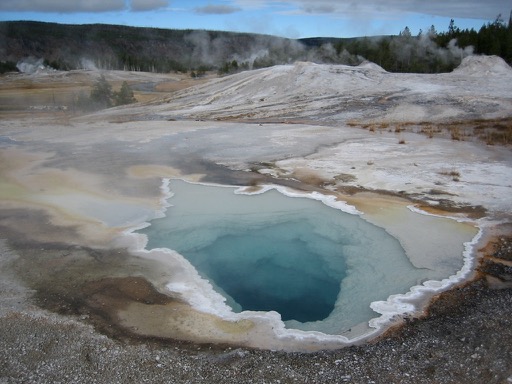Azure pool of mineral rich water
